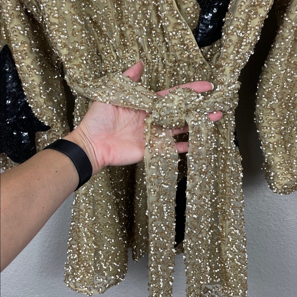 Show Me Your Mumu Wear Me Out Dress Star Sequins Long Sleeve Mini Sz S - Picture 6 of 13